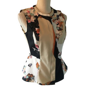 3.1 Phillip Lim floral sleeveless zip peplum top limited edition collaboration